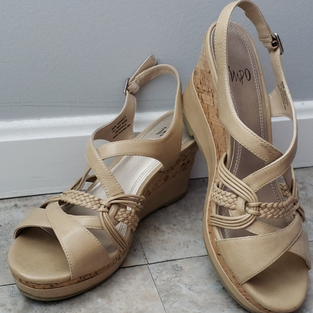 Tan Wedge Sandals